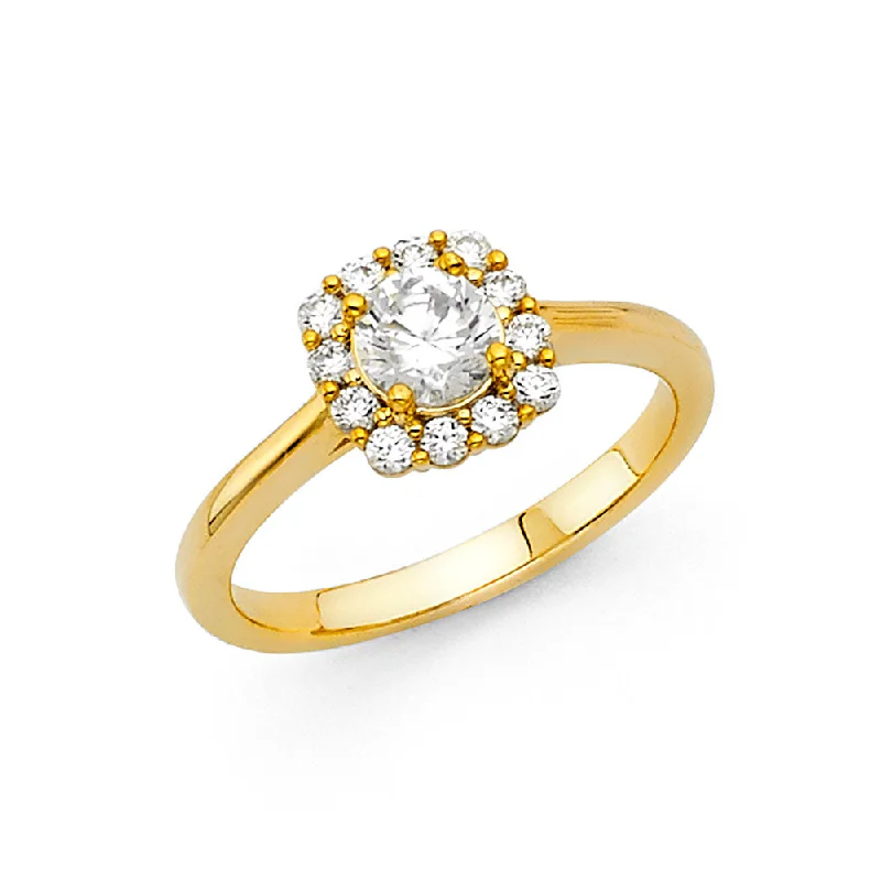 Ladies engagement rings for wellness love -14K CZ ENGAGEMENT RING