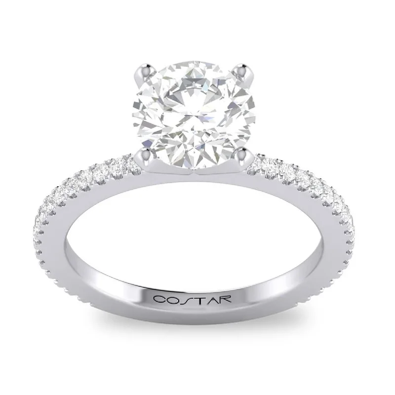 Ladies engagement rings for runway love -CLASSIC WHITE GOLD ENGAGEMENT RING SETTING WITH 36 DIAMONDS, .22 CT TW