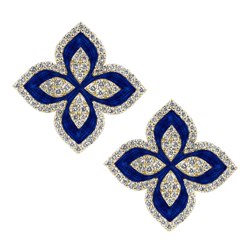 Ladies earrings with star drops -Earrings - Diamond (enamel) (2382F)