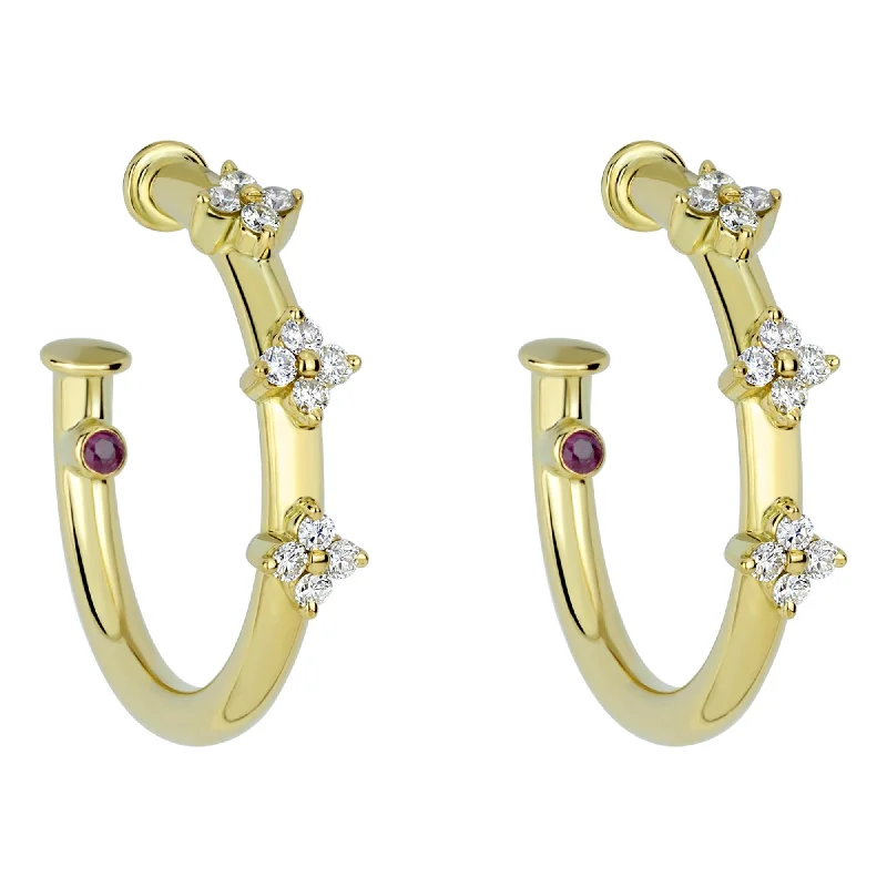 Ladies earrings for scholar vibes -Earrings - Ruby And Diamond