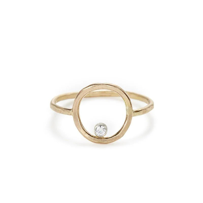 Ladies rings sculpted brilliance -Gilded Circle Ring